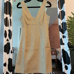 MINKPINK YELLOW PLAID DRESS
